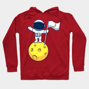 Astronaut On Planet With Crescent Moon Flag Hoodie